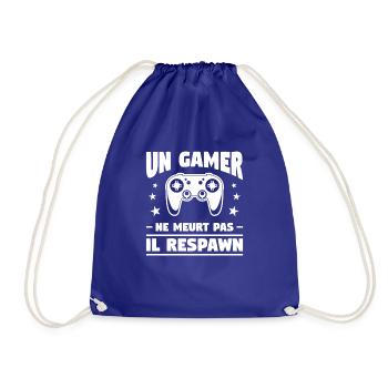 Un Gamer Ne Meurt Pas Il Respawn - Sac de sport léger - bleu roi - Devant