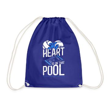 Water Polo Girlfriend My Heart Is - Turnbeutel - Königsblau - Vorne