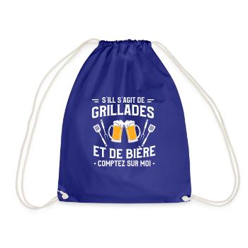 S'il S'Agit De Grillades Et De Bière Comptez Sur - Sac de sport léger - bleu roi - Devant