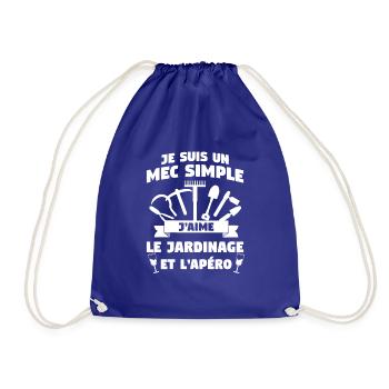 Je Suis Un Mec Simple J'aime Le Jardinage Et - Sac de sport léger - bleu roi - Devant