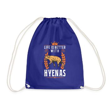 Life is better with a hyena - Drawstring Bag - royal blue - Front