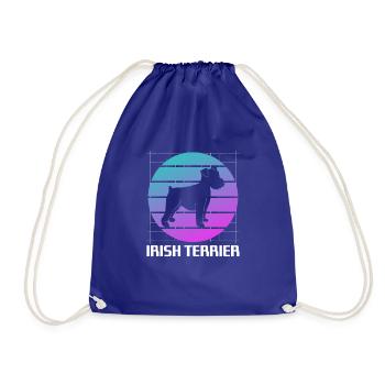 Retro Irish Terrier Dog Lover - Drawstring Bag - royal blue - Front