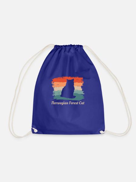 Vintage Retro Norwegische Waldkatzenliebhaber - Turnbeutel - Königsblau