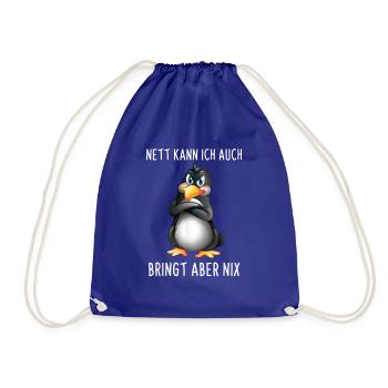 Nett Kann Ich Auch Bringt Aber Nix Funny Penguin - Sac de sport léger - bleu roi - Devant