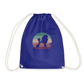 Caniche rétro vintage Caniches Amoureux des chiens - Sac de sport léger - bleu roi - Devant