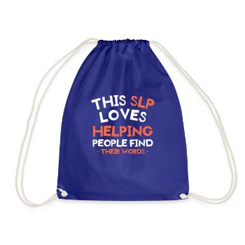 This SLP Loves Helping People Find Their Words - Drawstring Bag - royal blue - Front