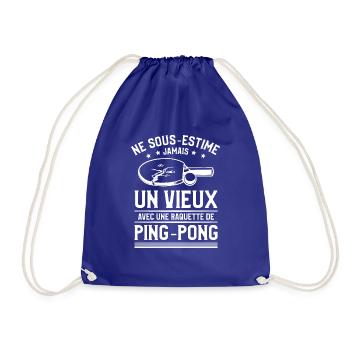 Un Vieux Avec Une Raquette De Ping-Pong Pongiste - Sac de sport léger - bleu roi - Devant