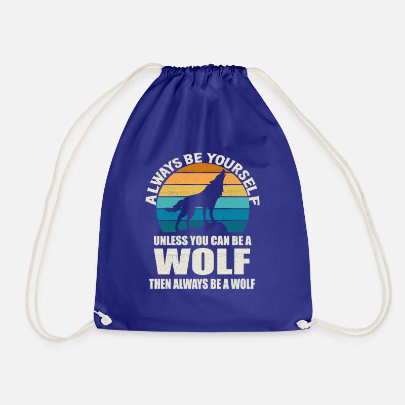 Sei immer du selbst Wolf Sunset - Turnbeutel - Königsblau