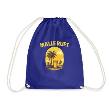Malle ruft gelb Bier und Insel - Turnbeutel - Königsblau - Vorne