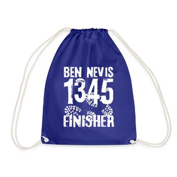 Ben Nevis Mountain Munro Bagging Scotland Highlands - Drawstring Bag - royal blue - Front
