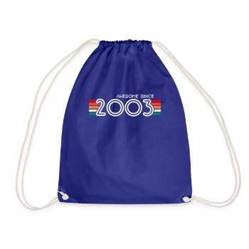 Genial seit 2003 Geschenke zum 21. Geburtstag 21 Jahre - Turnbeutel - Königsblau - Vorne