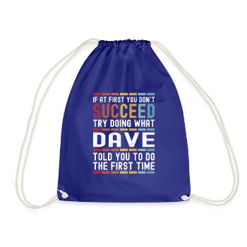 Dave Name Personalisiert Lustig Geburtstag Weihnachten - Turnbeutel - Königsblau - Vorne