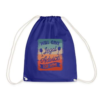 Will Give Legal Advice For Wine Lawyer Law - Drawstring Bag - royal blue - Front