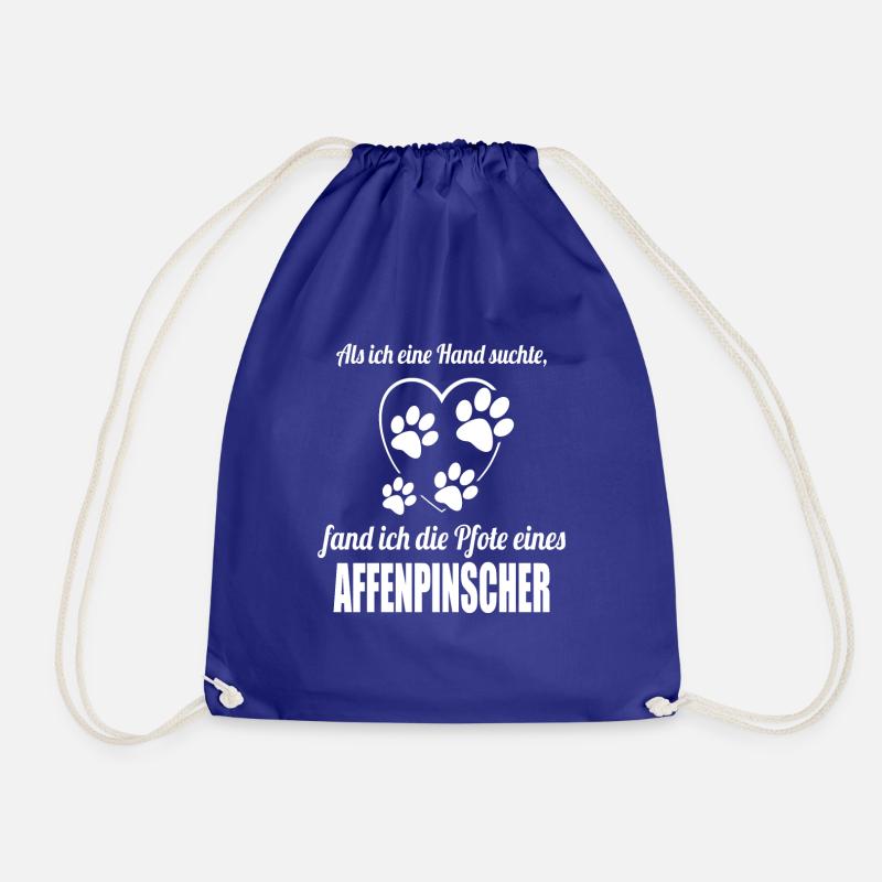 Hand & Pfote - Spruch - Affenpinscher - Turnbeutel - Königsblau