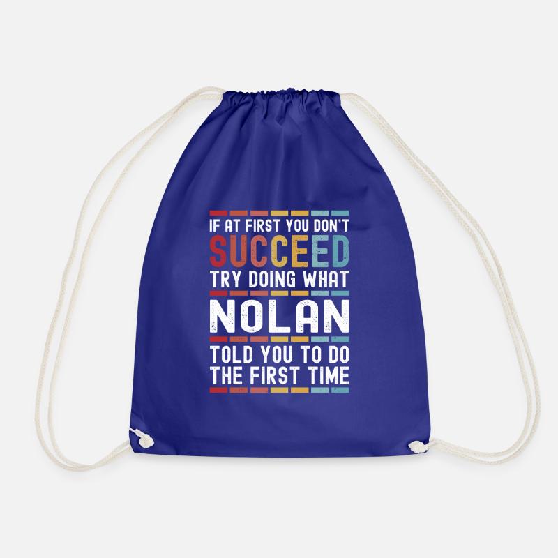 Nolan Name Personalized Funny Birthday Christmas - Drawstring Bag - royal blue