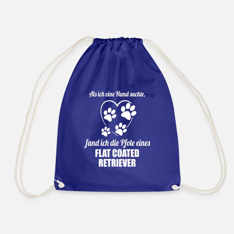 Hand & Pfote - Spruch - Flat Coated Retriever - Turnbeutel - Königsblau