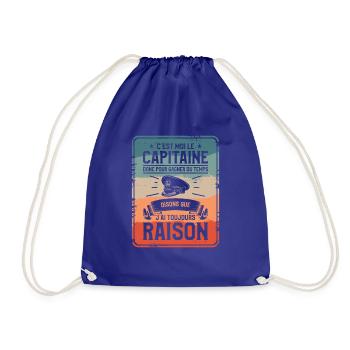 C'est Moi Le Capitaine Donc Pour Gagner Du Temps - Sac de sport léger - bleu roi - Devant