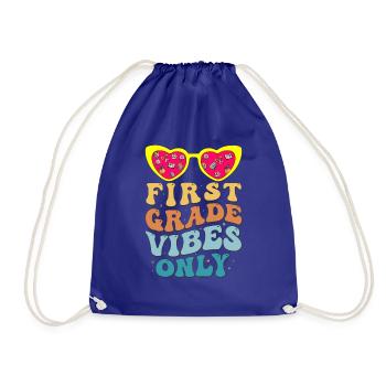 First Grade Vibes seulement pour les filles groovy sur le dos - Sac de sport léger - bleu roi - Devant