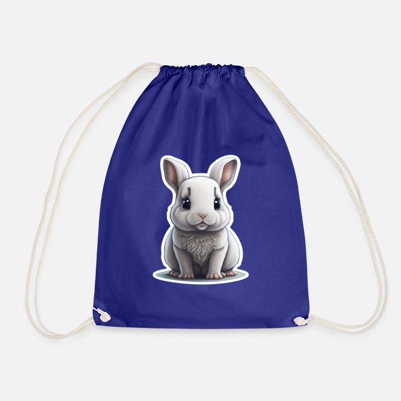 Rabbit Rabbit Bunny Floppy Ear - Drawstring Bag - royal blue