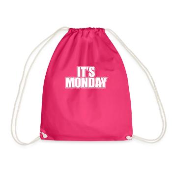 Funny It's Monday Prankster Day Of The Week Prank - Drawstring Bag - fuchsia - Front