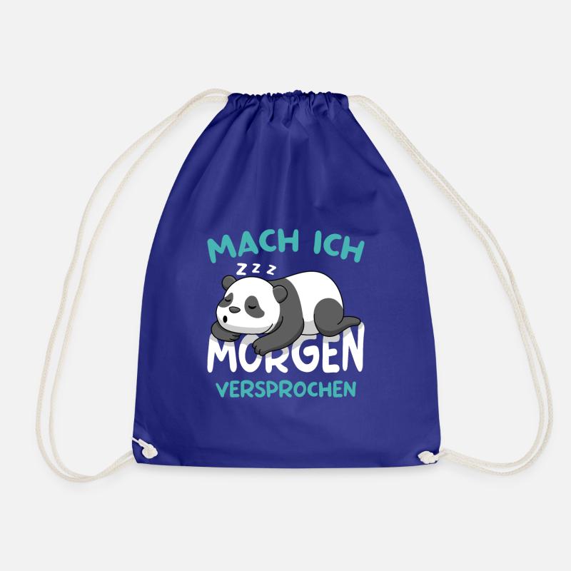 Mach Ich Morgen Versprochen Panda Morgenmuffel - Turnbeutel - Königsblau