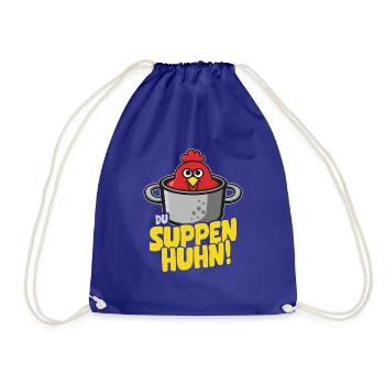 Suppen Huhn Suppenhuhn Gockel Eintopf Geschenk - Turnbeutel - Königsblau - Vorne