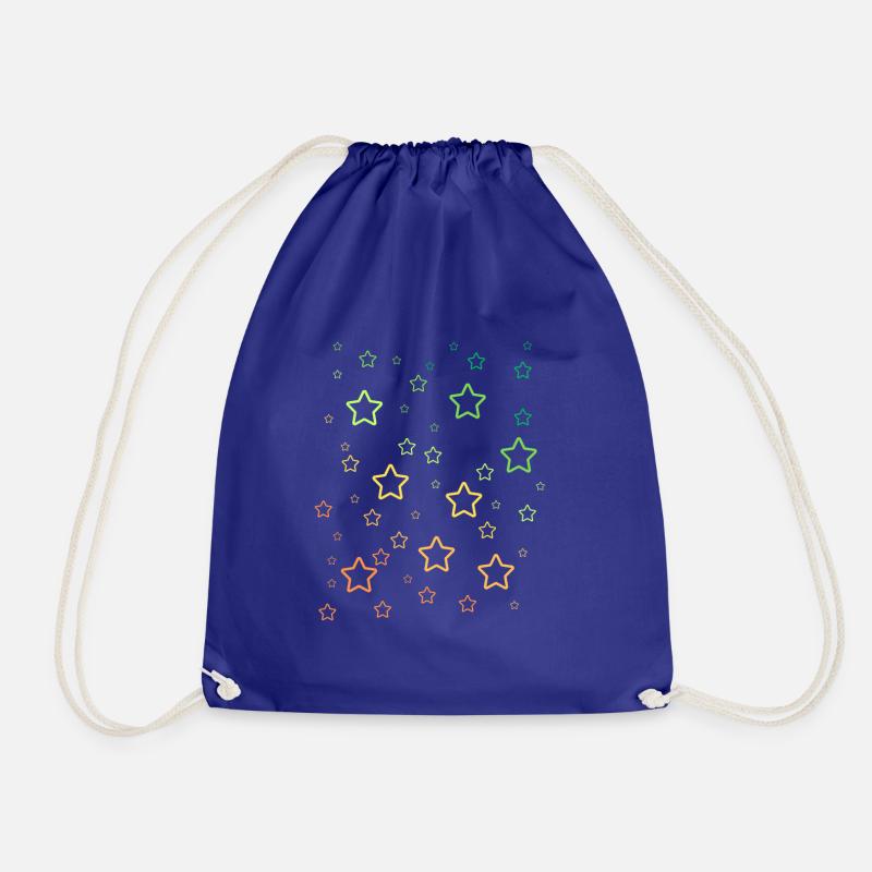 Rainbow Stars - Drawstring Bag - royal blue