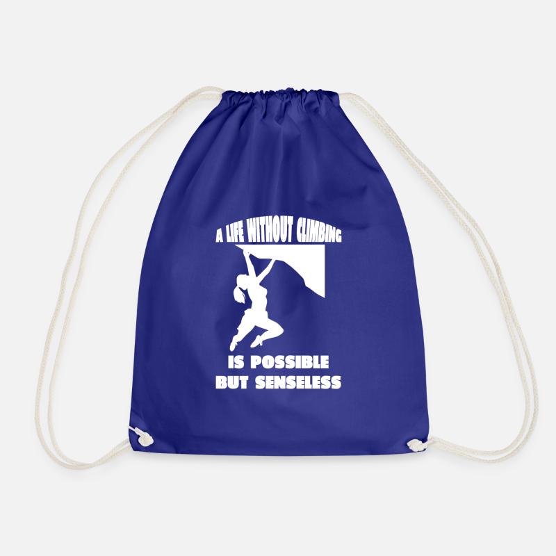 Climber Mountain Climbing Mountaineering Mountain Climbing - Drawstring Bag - royal blue