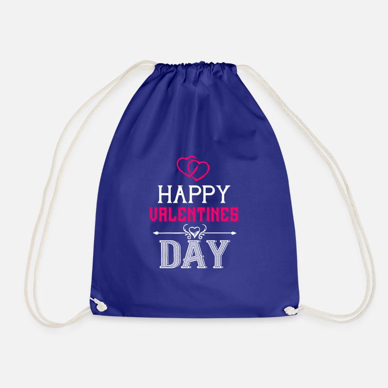 Happy Valentine Day - Drawstring Bag - royal blue