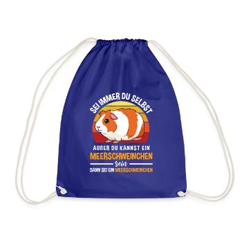Meerschweinchen Retro Nagetier Haustier - Turnbeutel - Königsblau - Vorne