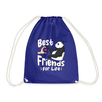 Panda Bear Lover Friend Pandas - Drawstring Bag - royal blue - Front