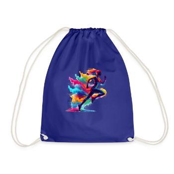 Splash Art Running Marathon Fitness Runner Run - Drawstring Bag - royal blue - Front