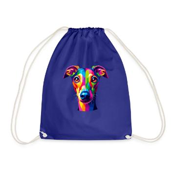 Bunte Pop Art Italienisch Windhund Italienisch - Turnbeutel - Königsblau - Vorne