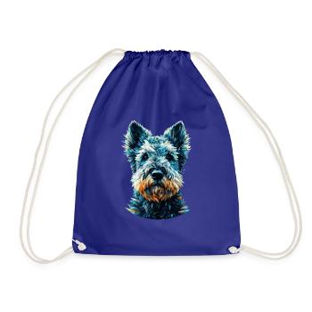 Polygon Art Kerry Blue Terrier Terriers - Turnbeutel - Königsblau - Vorne
