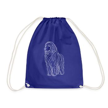 Dessin au trait Komondor Chien de berger hongrois Komondors - Sac de sport léger - bleu roi - Devant