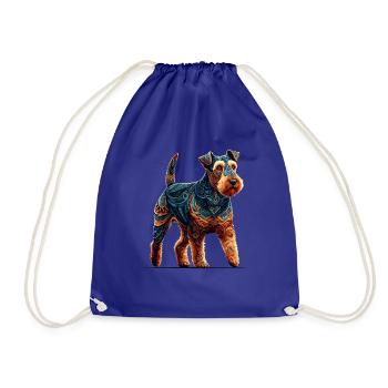 Mandala Art Lakeland Terrier Terriers Lakie - Drawstring Bag - royal blue - Front