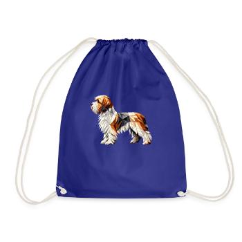 Geometrische Kunst Petit Basset Griffon Vendéen PBGV - Turnbeutel - Königsblau - Vorne