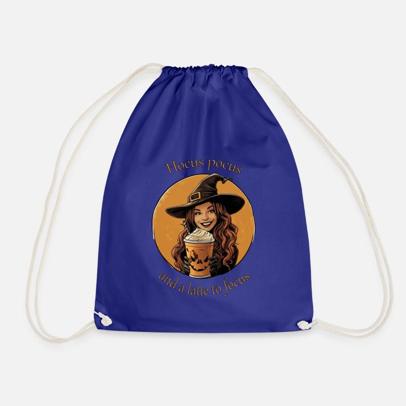 Hocus pocus and a latte to focus - Drawstring Bag - royal blue