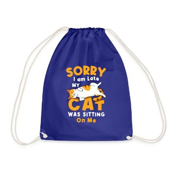 Désolé, je suis en retard, mon chat était assis sur moi Katzen - Sac de sport léger - bleu roi - Devant