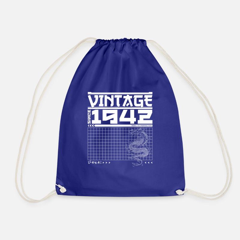 Samurai Legacy Born 1942 - 83rd Dragon Spirit - Drawstring Bag - royal blue