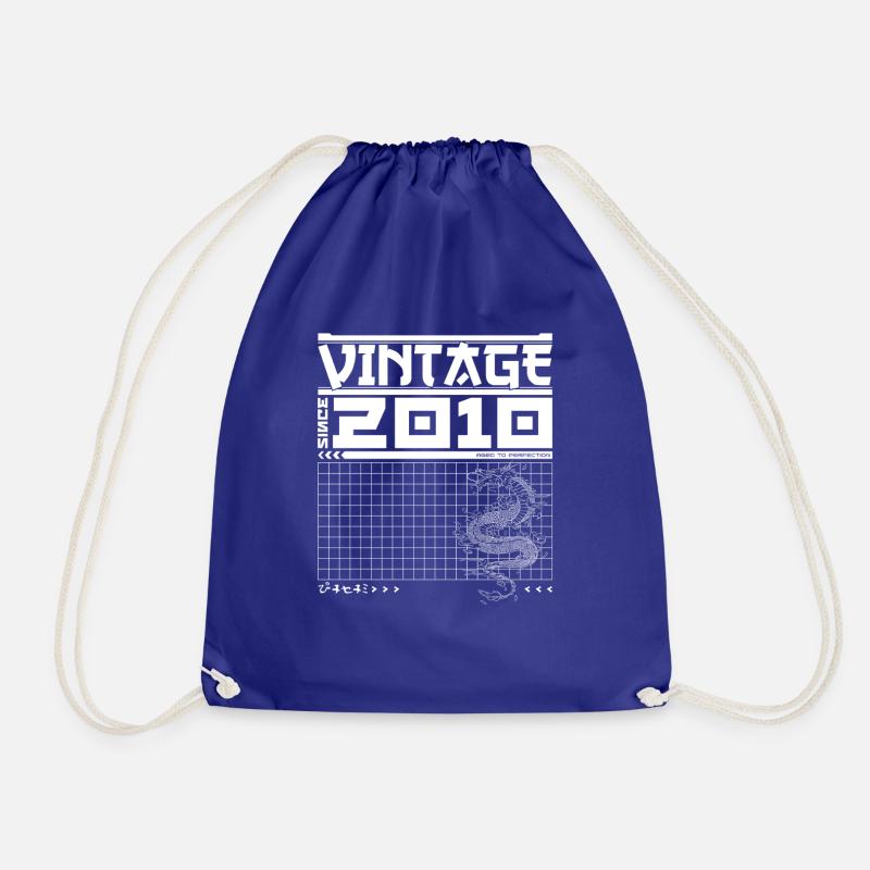 Samurai Spirit Born 2010 - Vintage Dragon 15th - Drawstring Bag - royal blue