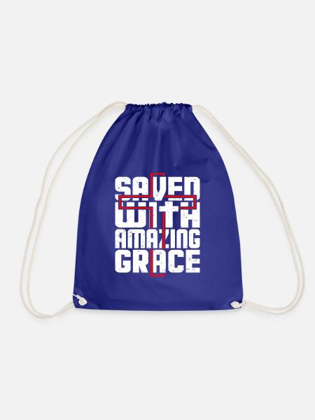Saved with amazing grace - Turnbeutel - Königsblau