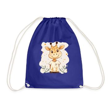 Giraffe for children - Drawstring Bag - royal blue - Front