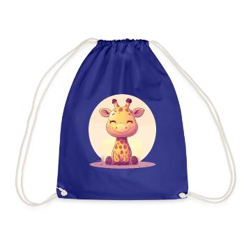 Giraffe for children - Drawstring Bag - royal blue - Front