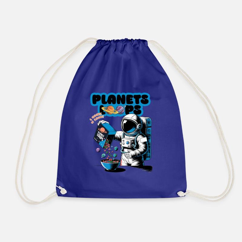 Planet Loops Space Cereal - Drawstring Bag - royal blue