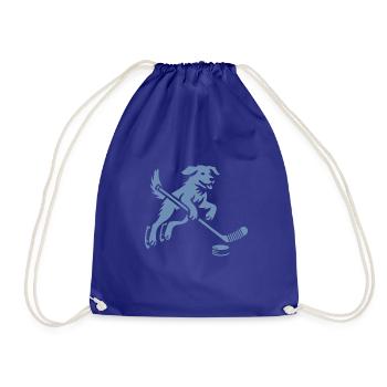 Hunde Labrador Eishockeyspieler Silhouette - Turnbeutel - Königsblau - Vorne