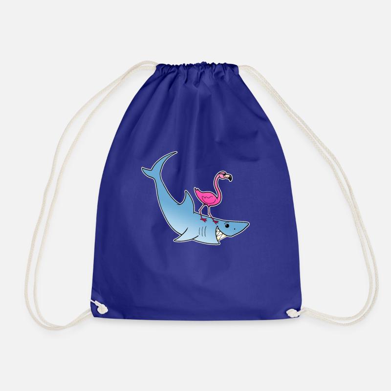 Flamingo Hai Surfen Strand Sommer Comic Geschenk - Turnbeutel - Königsblau