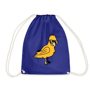Cool Parrot Bird - Drawstring Bag - royal blue - Front