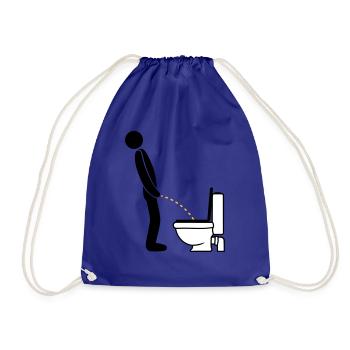Logo de toilette debout pee piss toilette toilette toilette aulne - Sac de sport léger - bleu roi - Devant