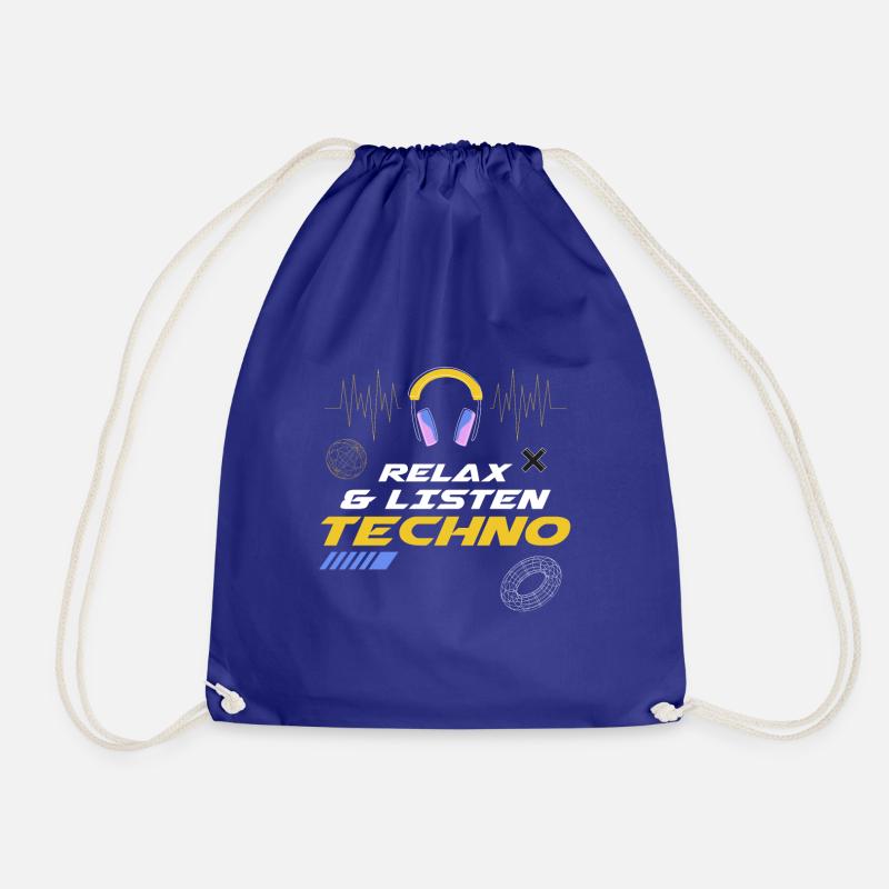 Relax And Listen Techno - Drawstring Bag - royal blue